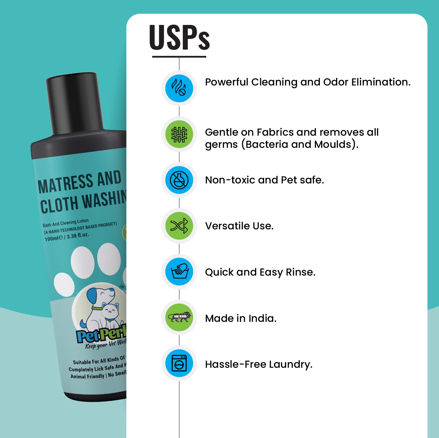 Mattress and Cloth Washing For Dogs | 100 ml, 1 Piece