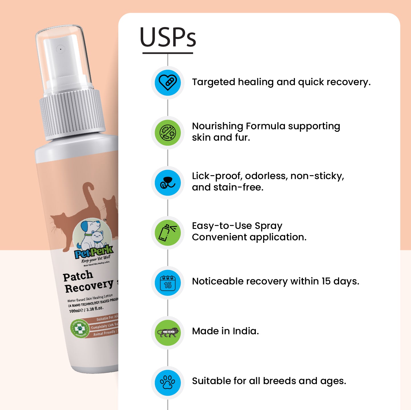 Patch Recovery Spray for Cat (100 ml / Piece)
