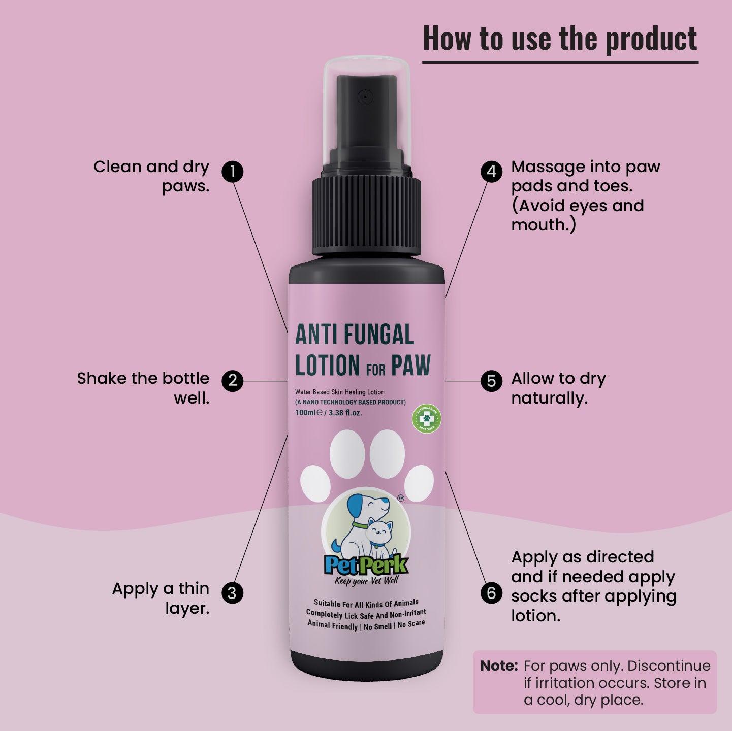 Anti-fungal Lotion for Paw Dog (100 ml / Piece)