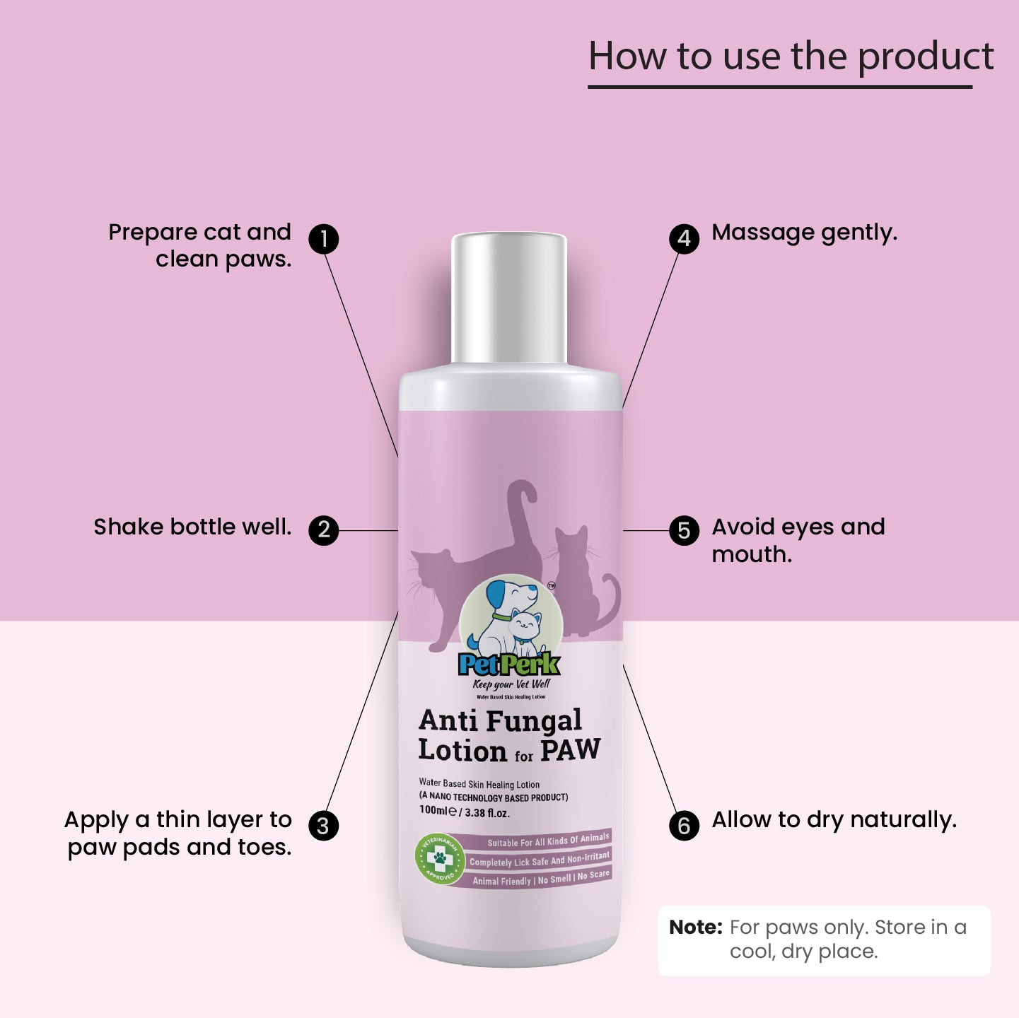 Anti-fungal Lotion for Paw Cat (100 ml / Piece)