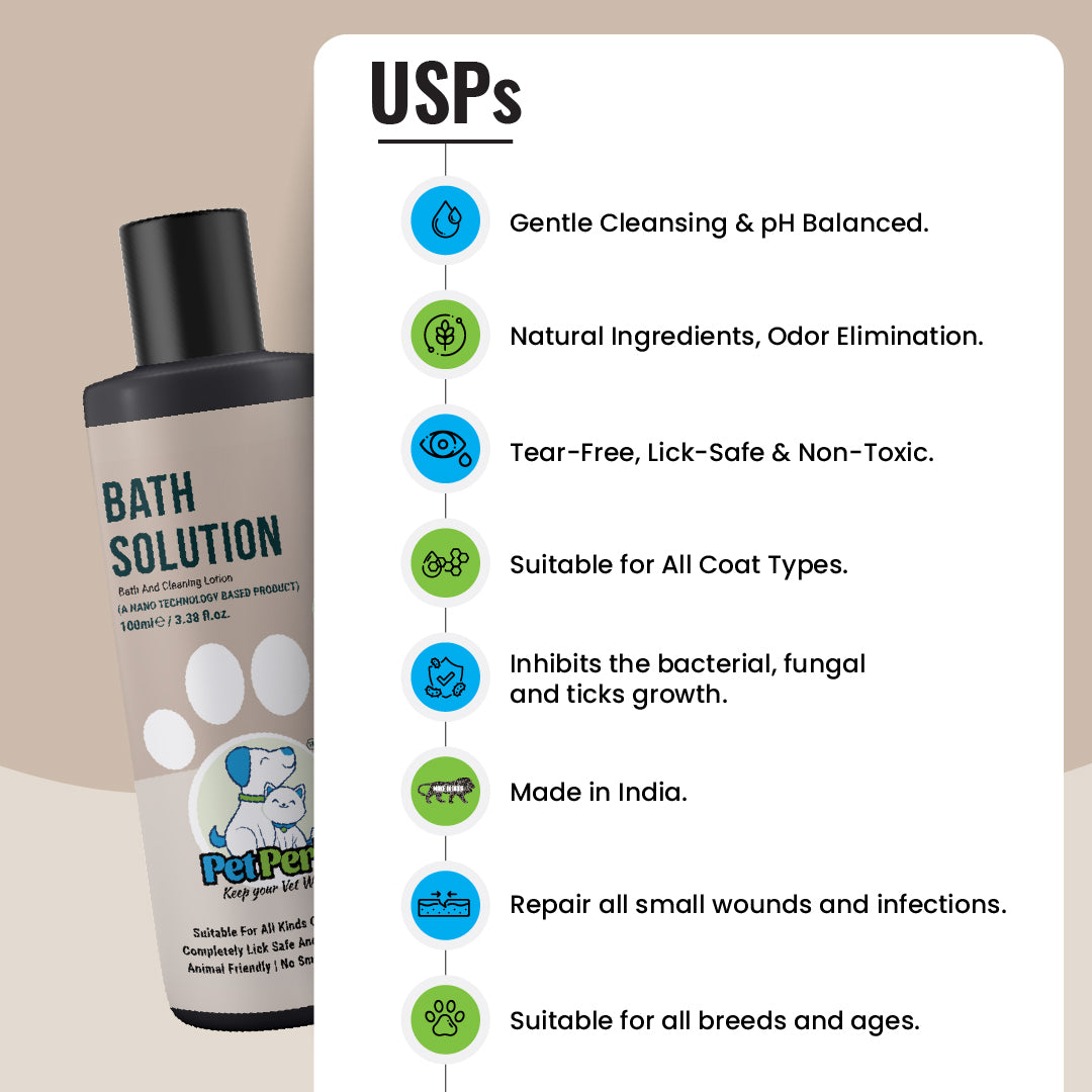 Bath Solution For Dogs | 100 ml, 1 Piece