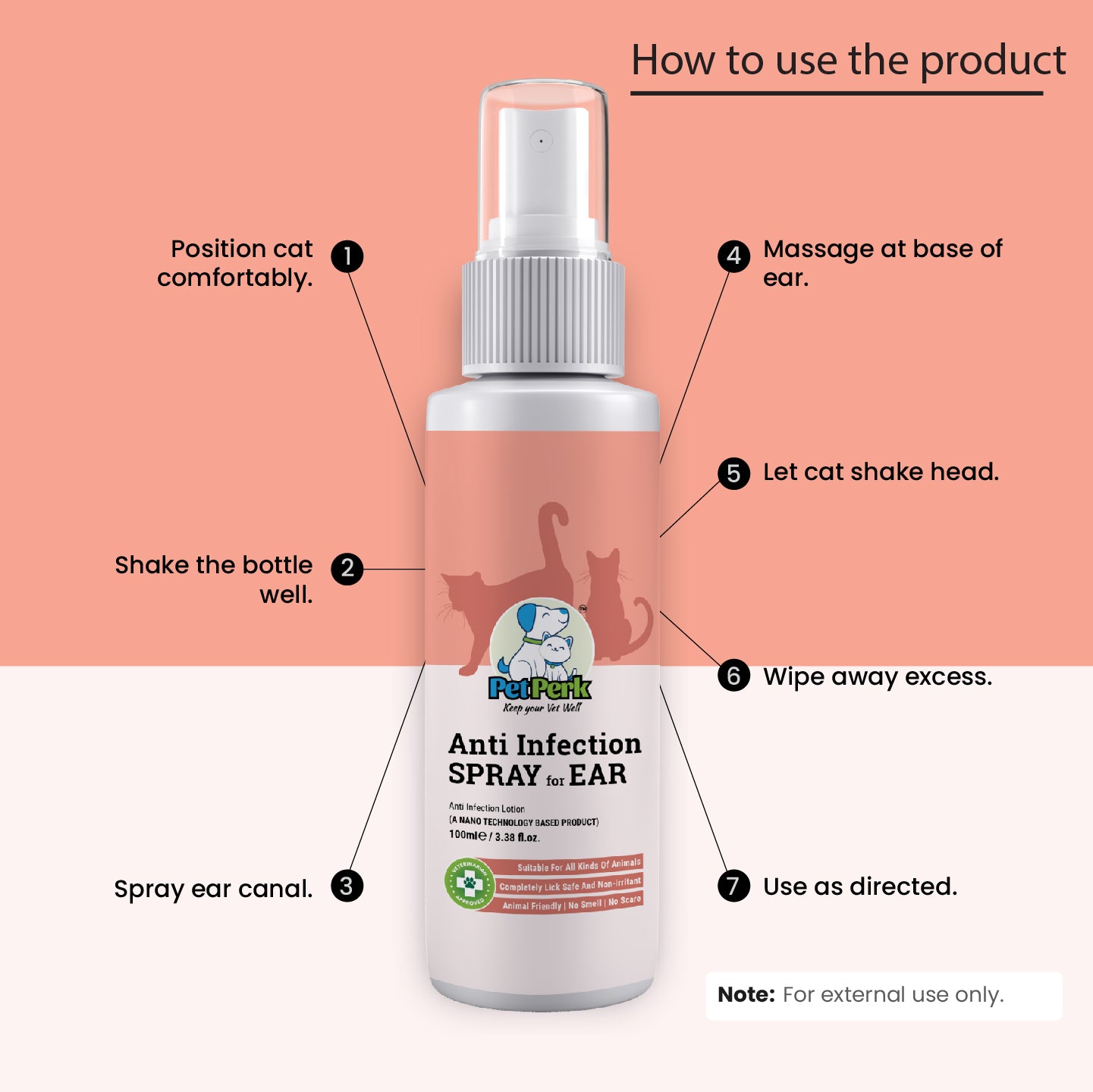 Anti-Infection Spray for Ear: Cat (100 ml / Piece)